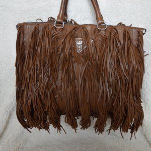 PRADA Noce Nappa Leather Fringe Small Tote Bag